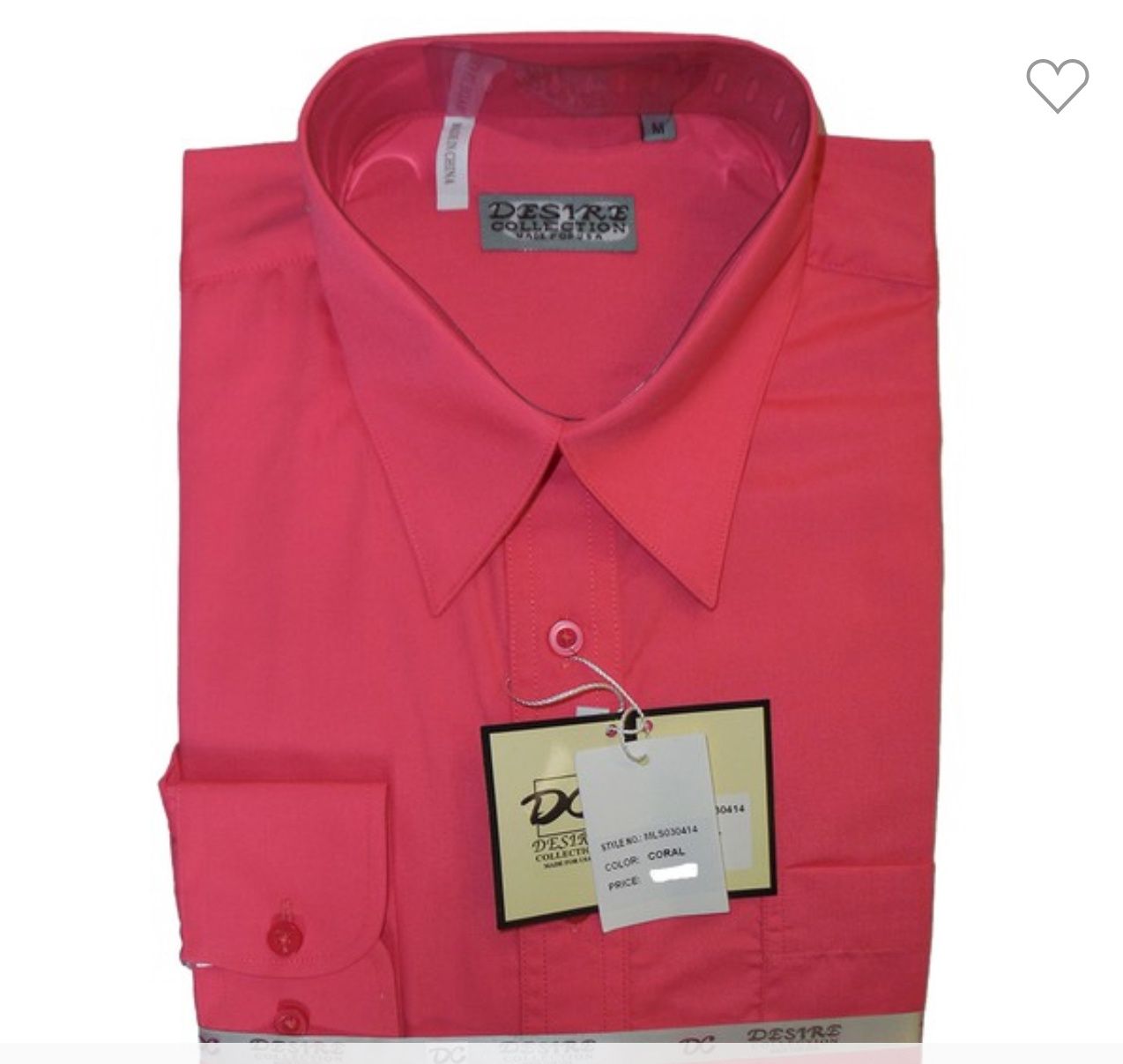 BU LS Dress Shirt Coral Sz 2XL
