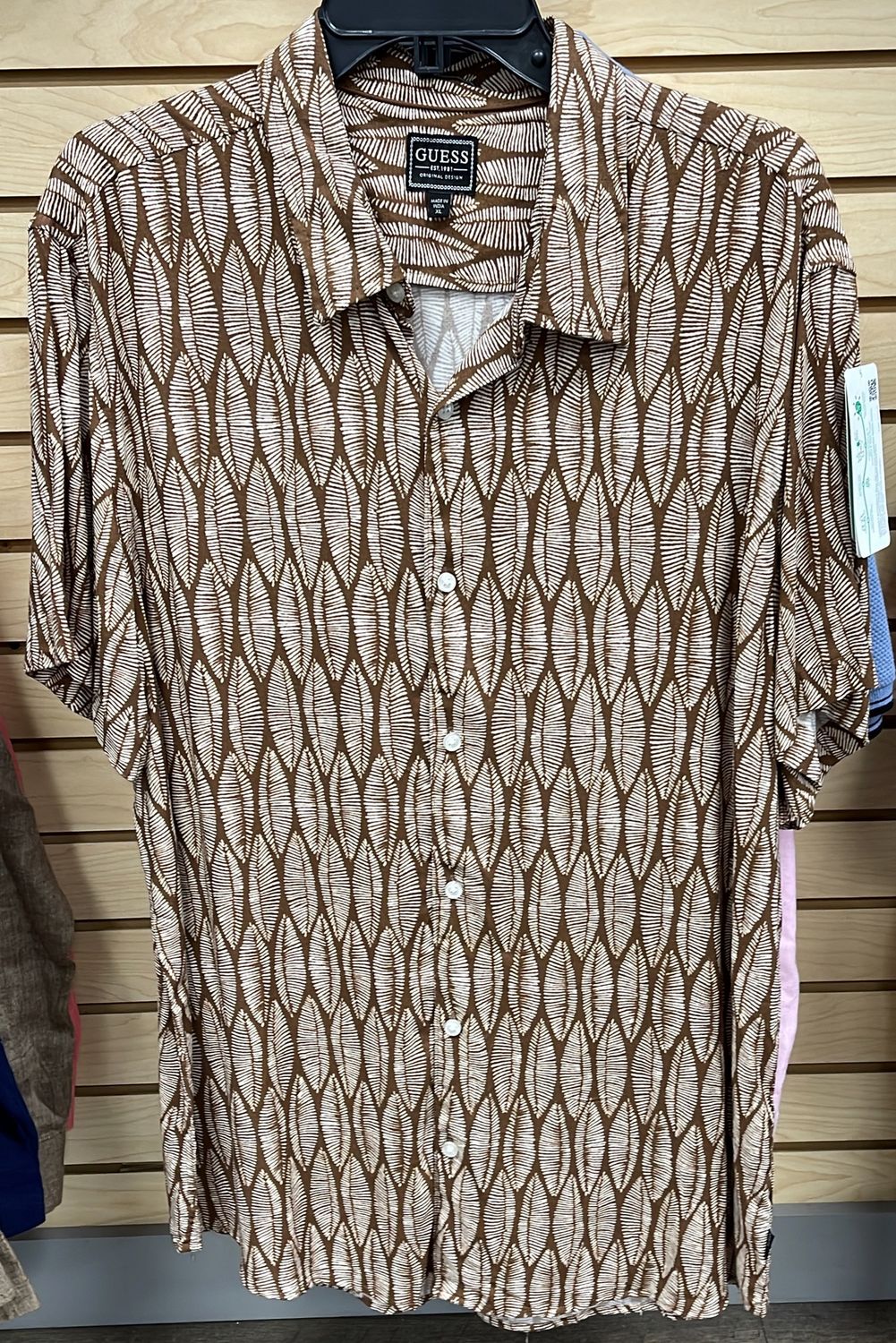 GUESS MNS Etched Leaves SS Sz XL