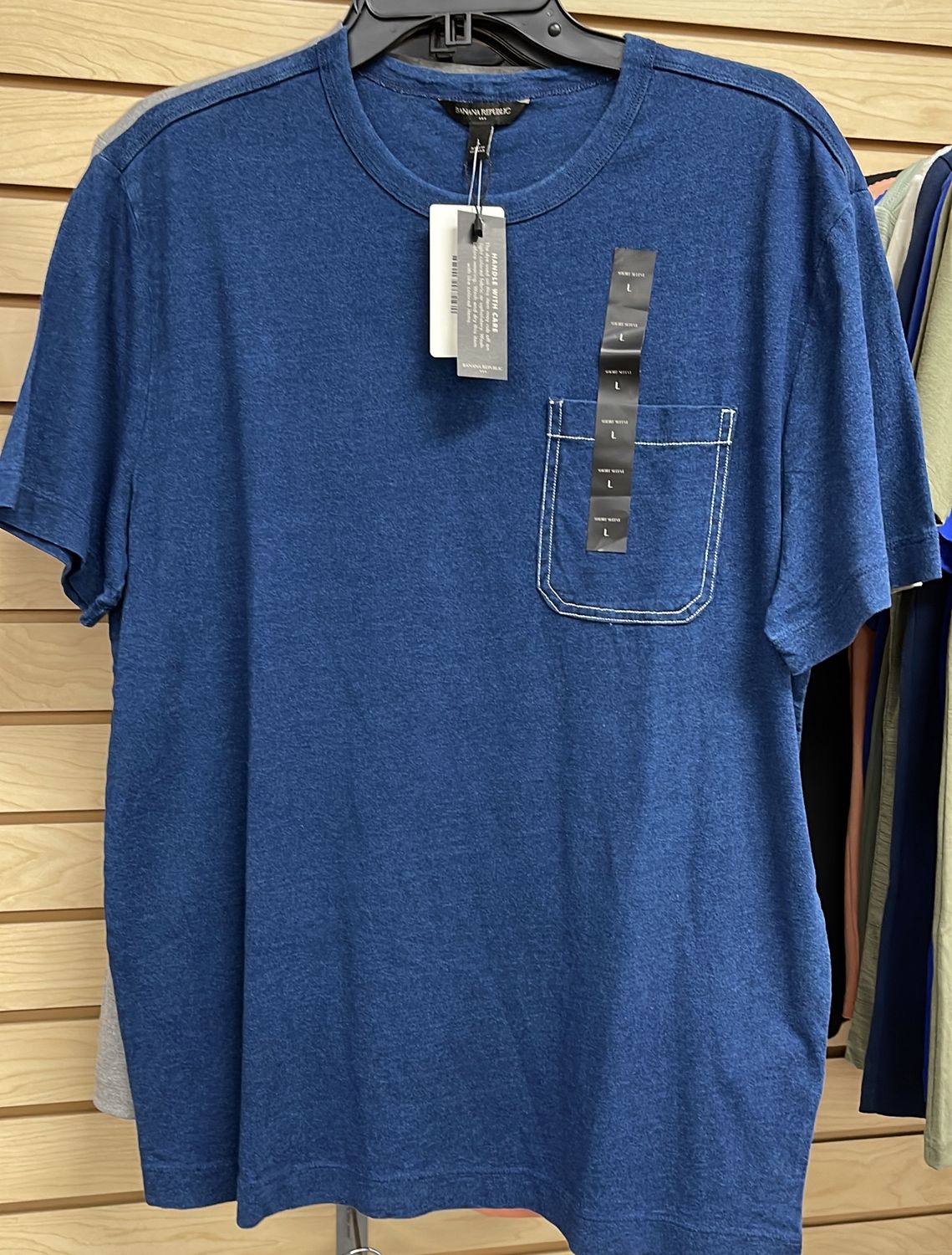 Mens Blue Shirt SS SZ LG