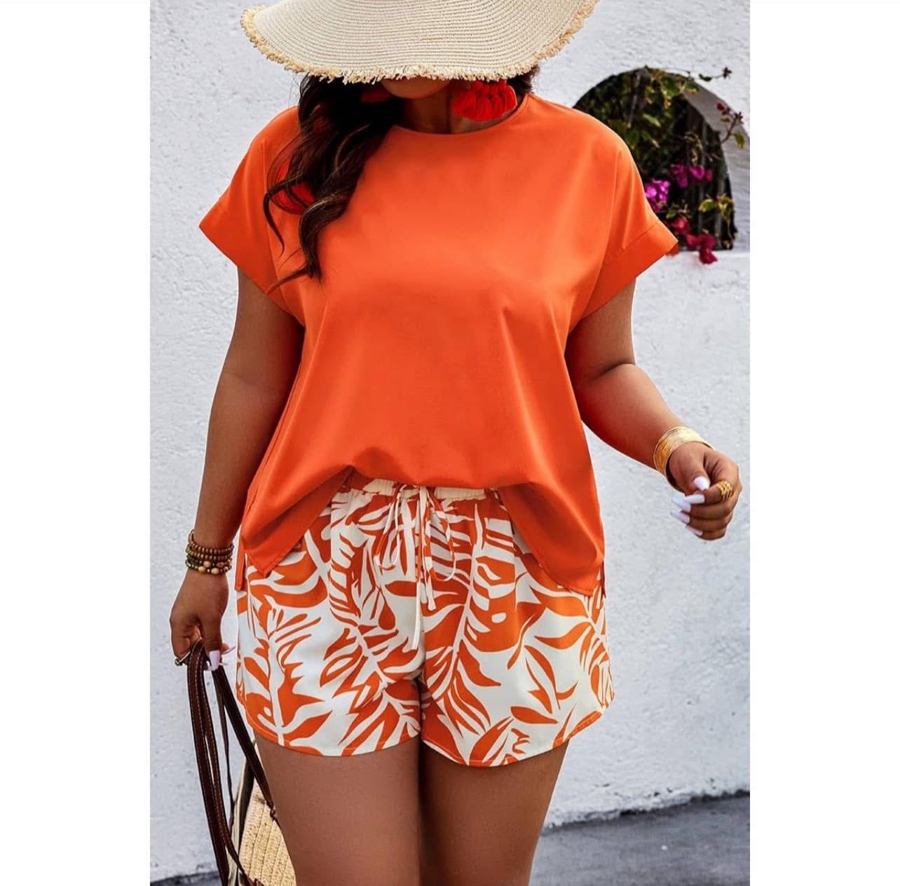 Wms Org/Wh 2pc Short Set Sz 2XL
