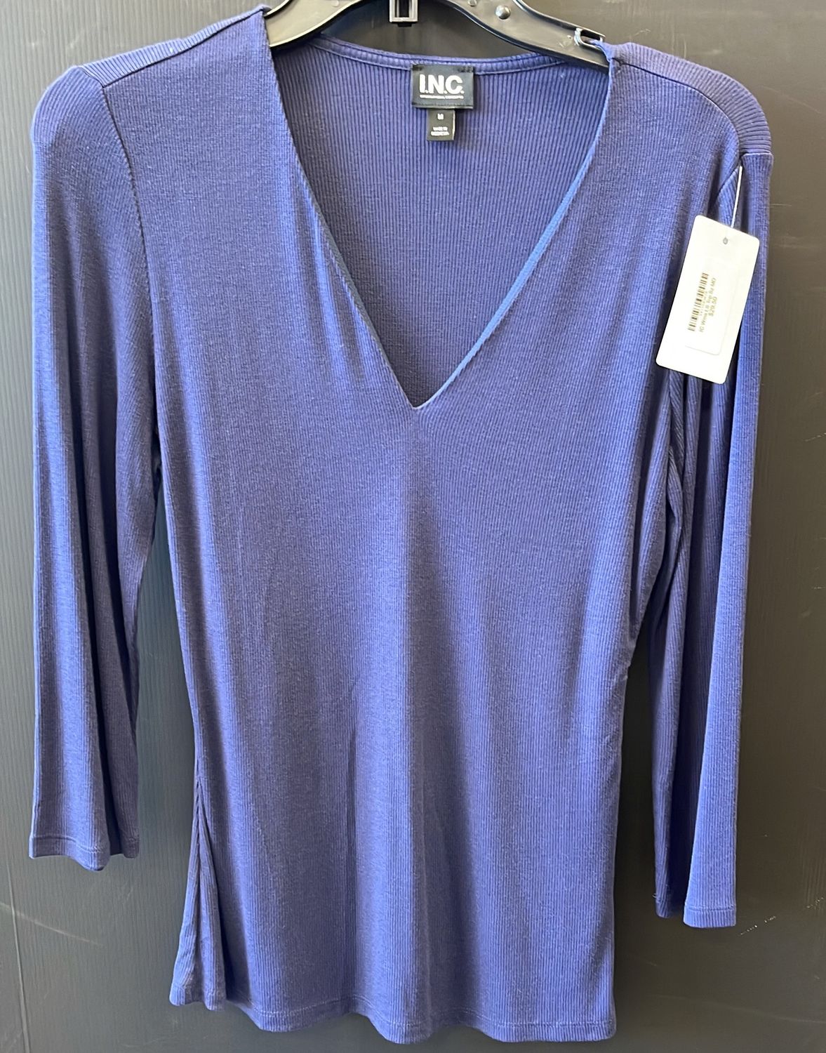 Wms LS Navy Top Sz MD