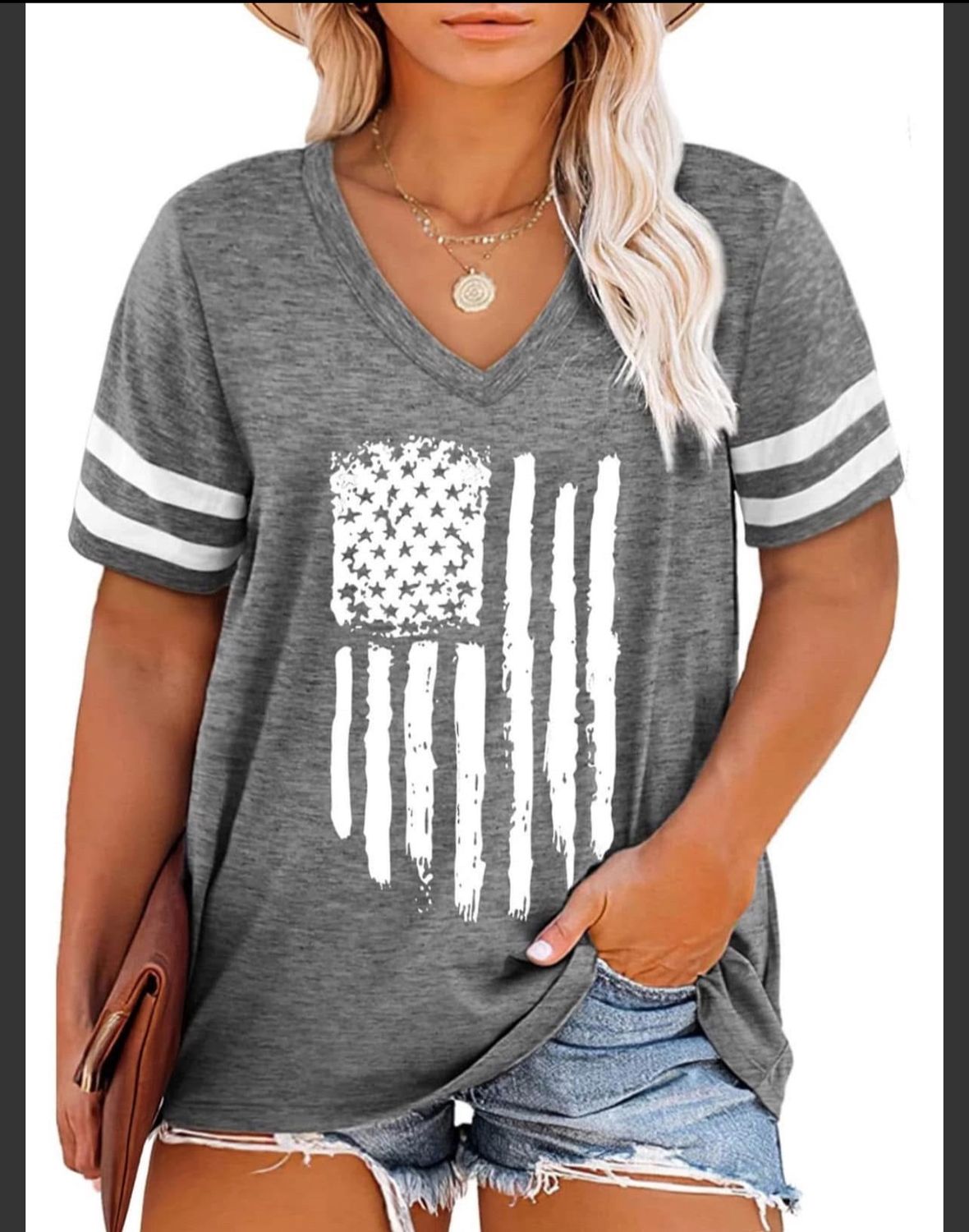 Wmns Gray Flag Shirt Sx 3XL