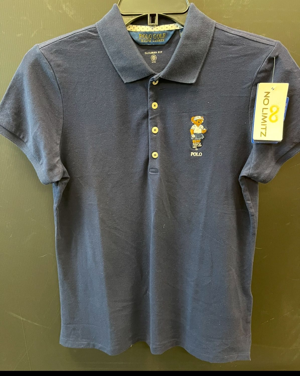RL Wms SS Bear Polo Navy Size MD