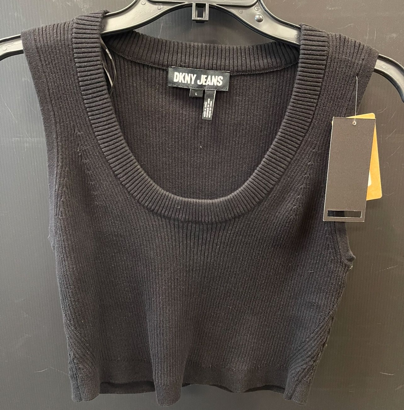 DKNY Wms Top BLK Sz LG
