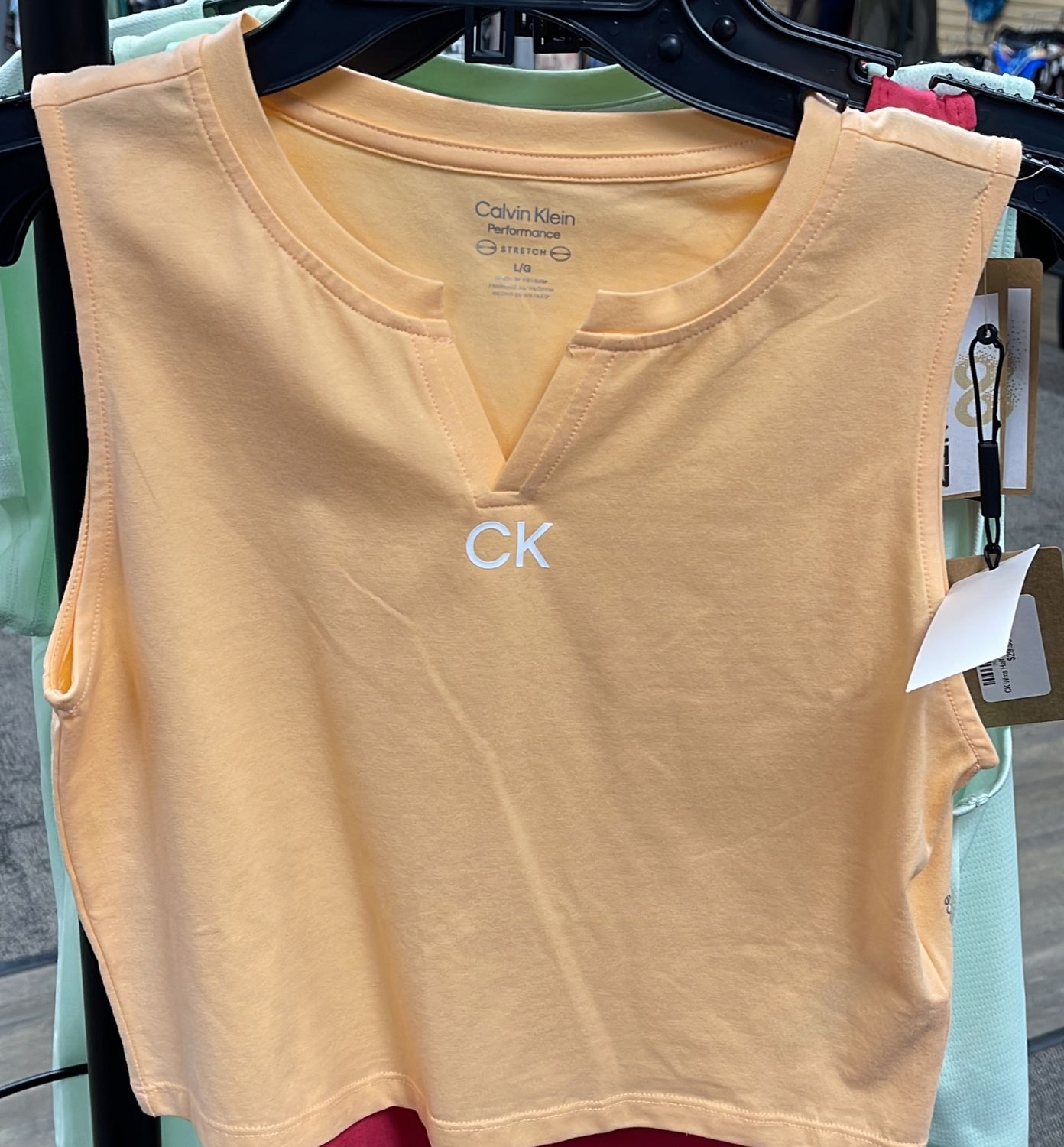 CK Wms Half Tank Lt Orange Sz LG
