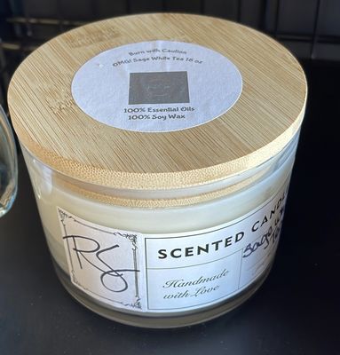 Sage White Tea Candle 16oz
