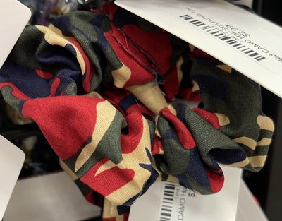 Red CAMO Hair Scrunchie 1pc