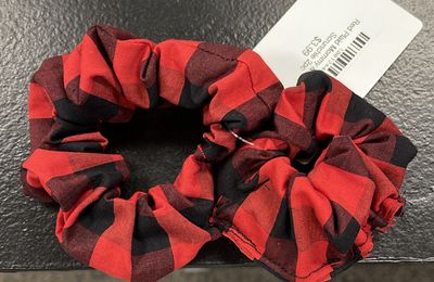 Red Plaid Mommy &amp; Me Hair Scrunchie 2pc