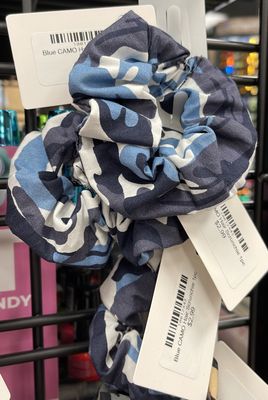 Blue CAMO Hair Scrunchie 1pc