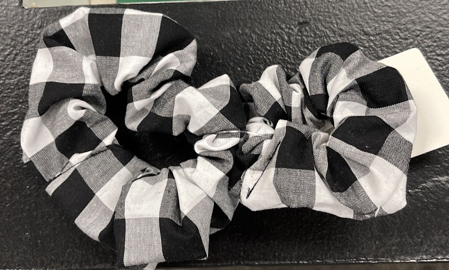Black Plaid Mommy &amp; Me Hair Scrunchie 2pc