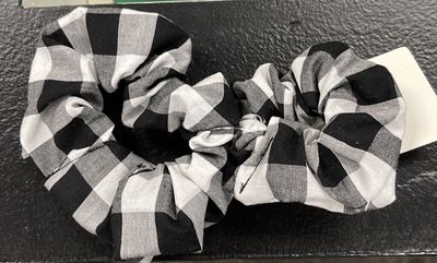 Black Plaid Mommy &amp; Me Hair Scrunchie 2pc