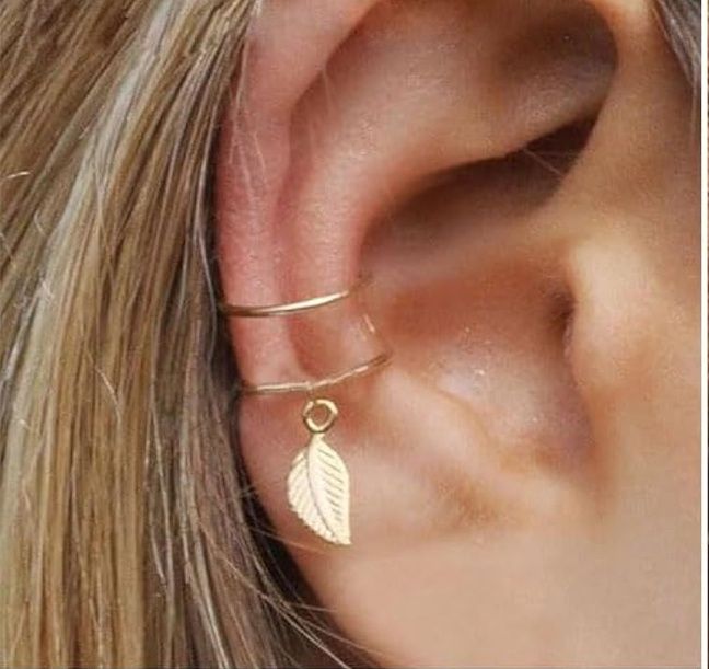 Gold Plated Leaf Cuff Earring