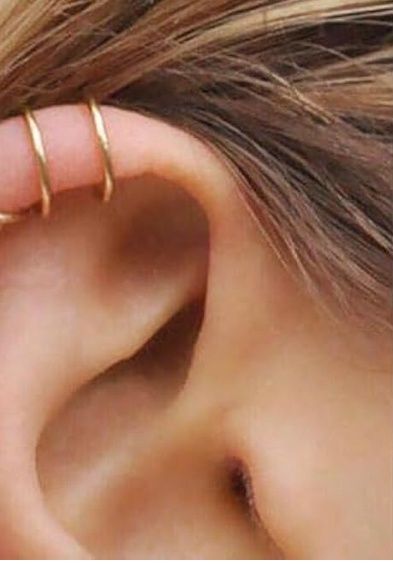 Gold Plated Double Hook Cuff Earring