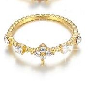 Gold Plated Faux 5 Diamond Ring Sz 7