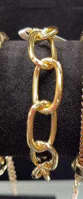 Gold Plated Lg Paperclip Bracelet