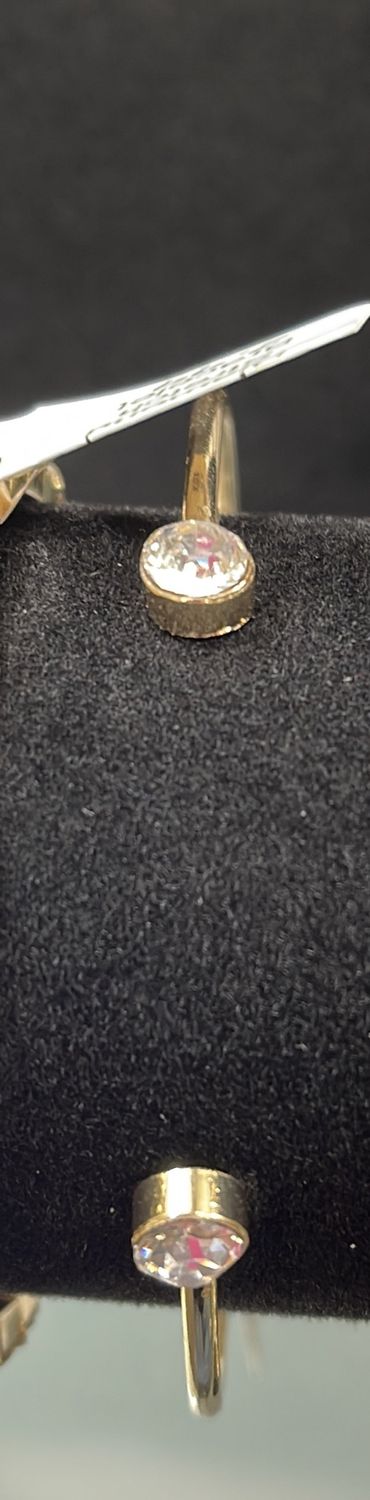Gold Plated Faux 2 Diamond Bangle Bracelet