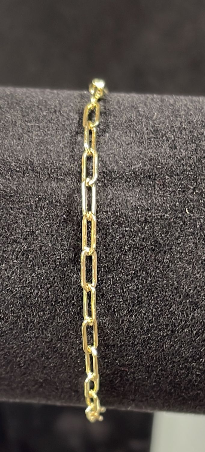 Gold Plated Paperclip Bracelet