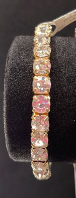 Gold Plated Faux Diamond Stretch Bracelet