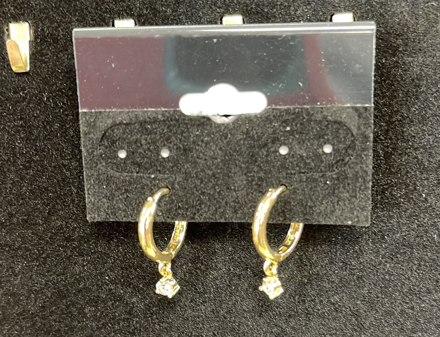 GP Mini Hoop w/ Drop Diamond Earrings