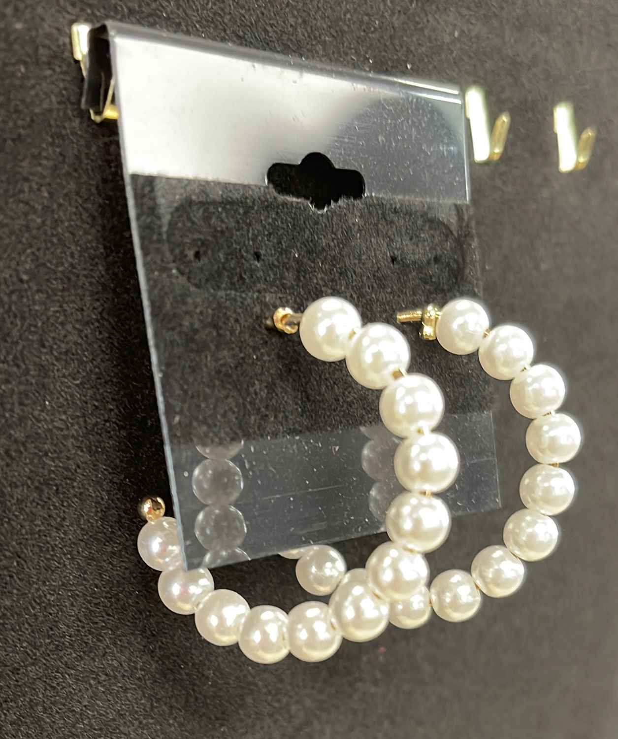 GP Pearl Half Hoop Earrings