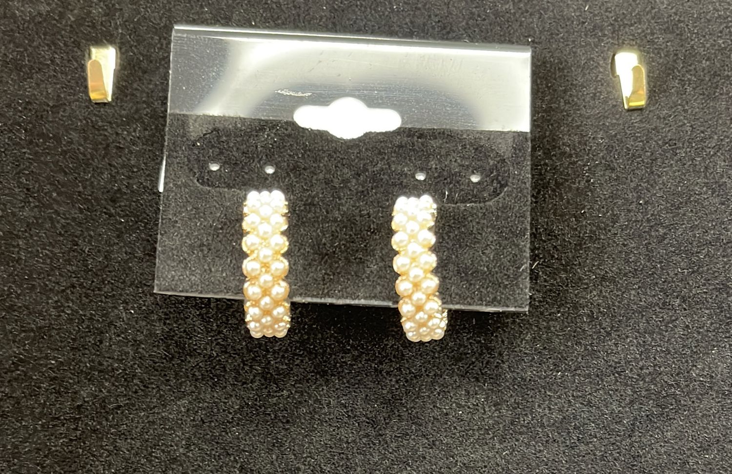GP Gold and Pearl Small Hoop Earrings