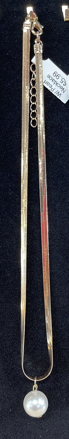 GP Herringbone W/ Pearl Necklace