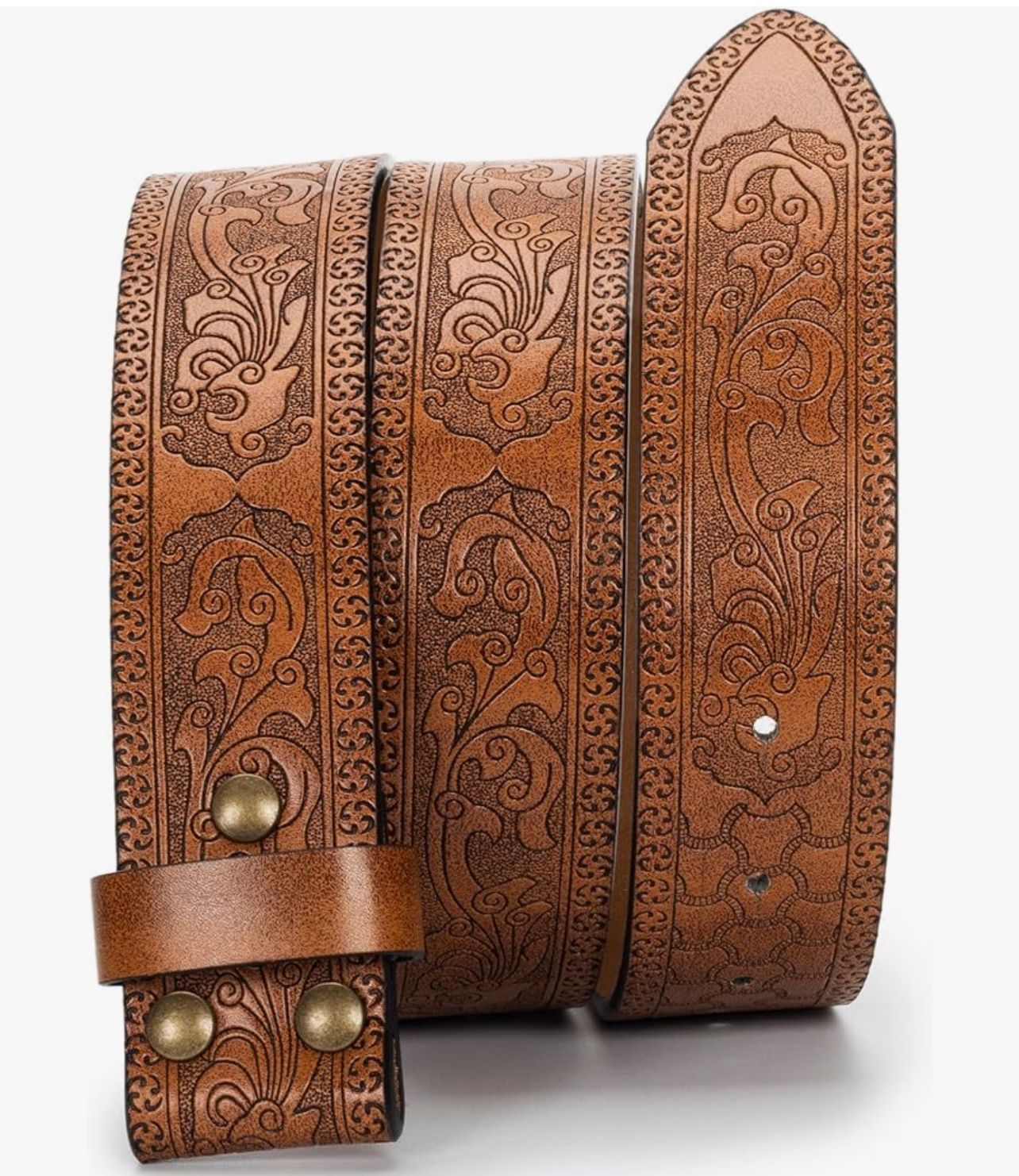Brown Western PU Leather Belt 27-32&quot; Waist