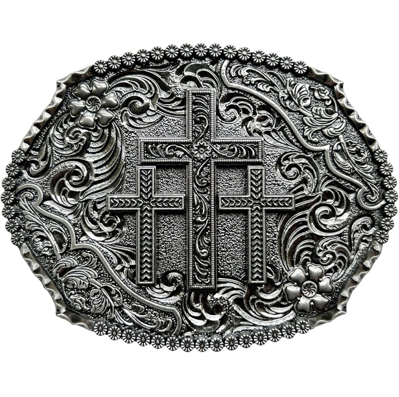 3 Cross Religious Belt Buckle