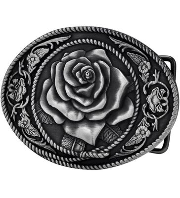 Vintage Rose Belt Buckle