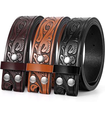 Black Feather Leather Belt 38"-41" Waist