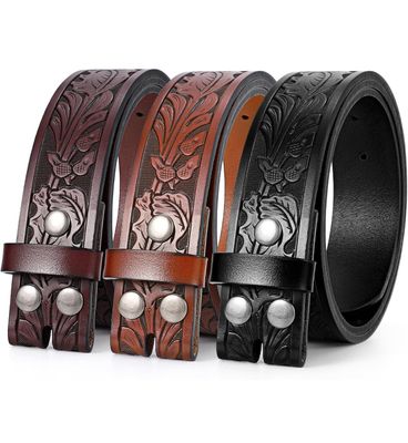 Brown Leaf Leather Belt 34&quot;-37&quot; Waist