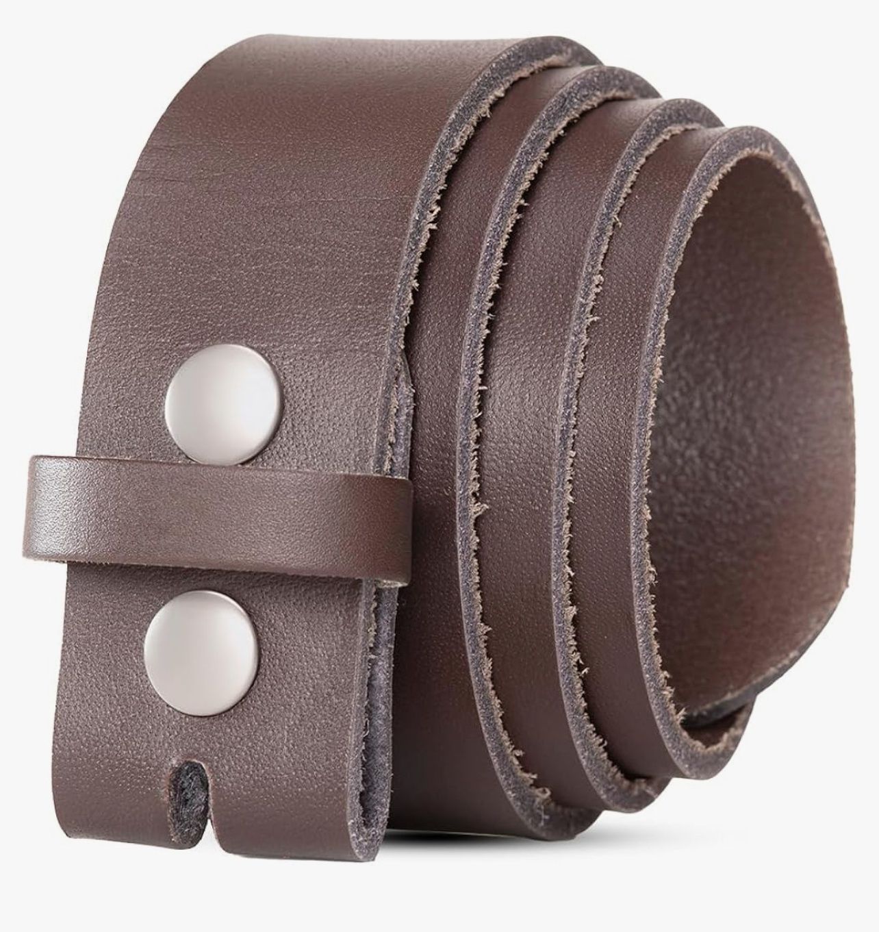 Chocolate Brown Leather Belt w/o Buckle Sz 40