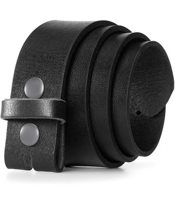 Black Leather Belt w/o Buckle Sz 42