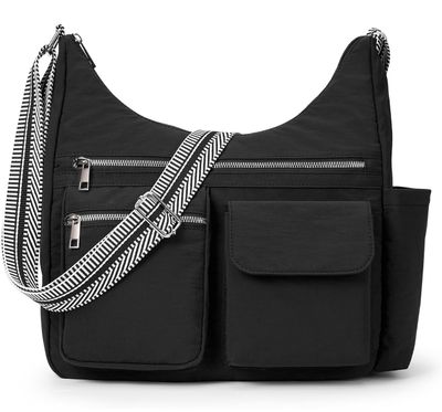 Black Zipper Shoulder Bag
