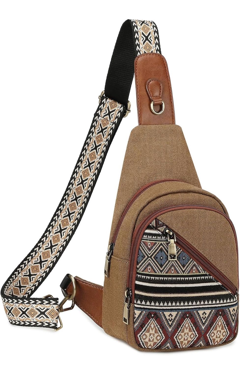 Brown Canvas Sling Bag