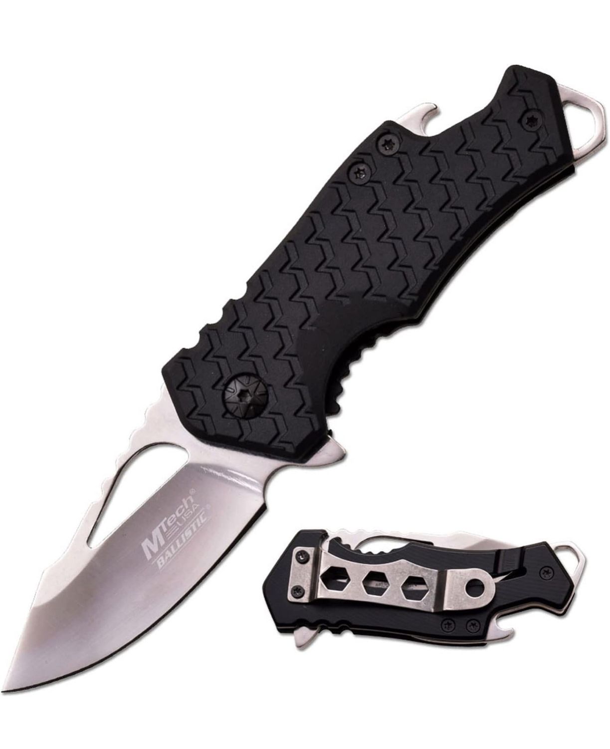 Black Handle Knife w/ Opener