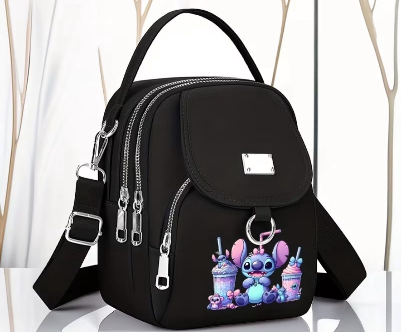 Black Stitch Crossbody Bag