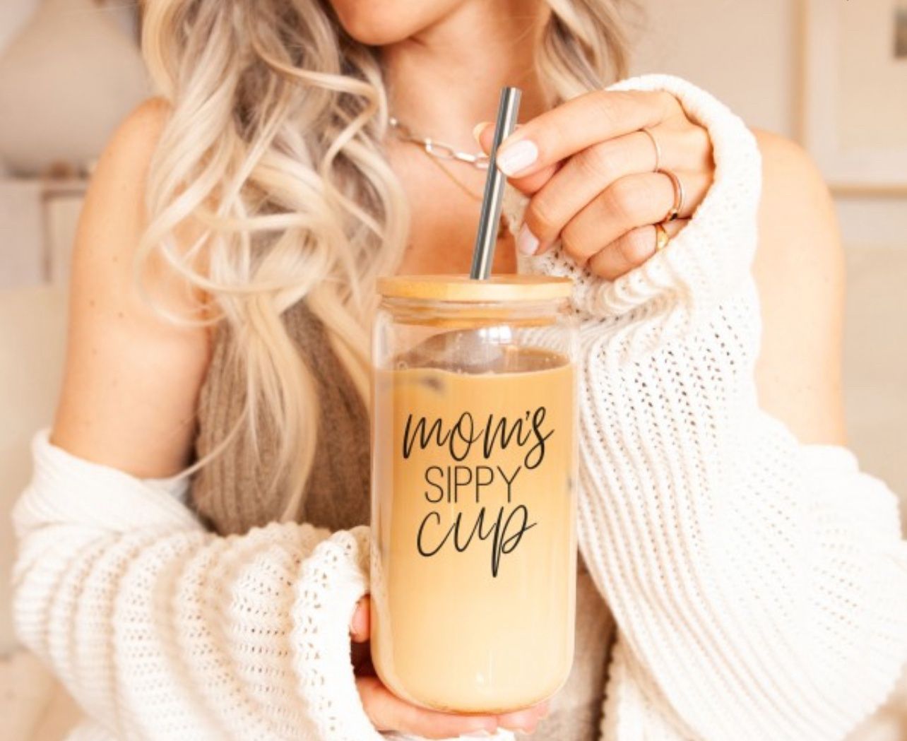 Mommys Sippy Cup Glass Tumbler 17oz