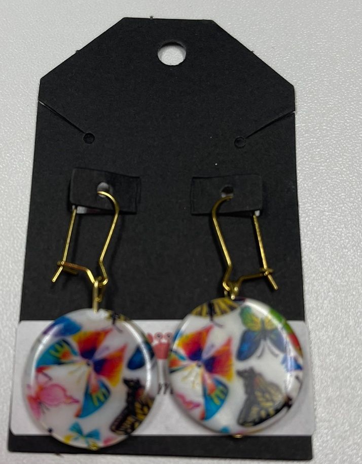 Butterfly Circle Dangle Earrings