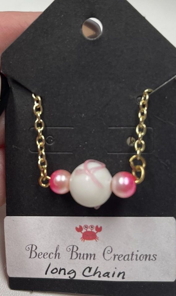 Pink Ribbon Necklace