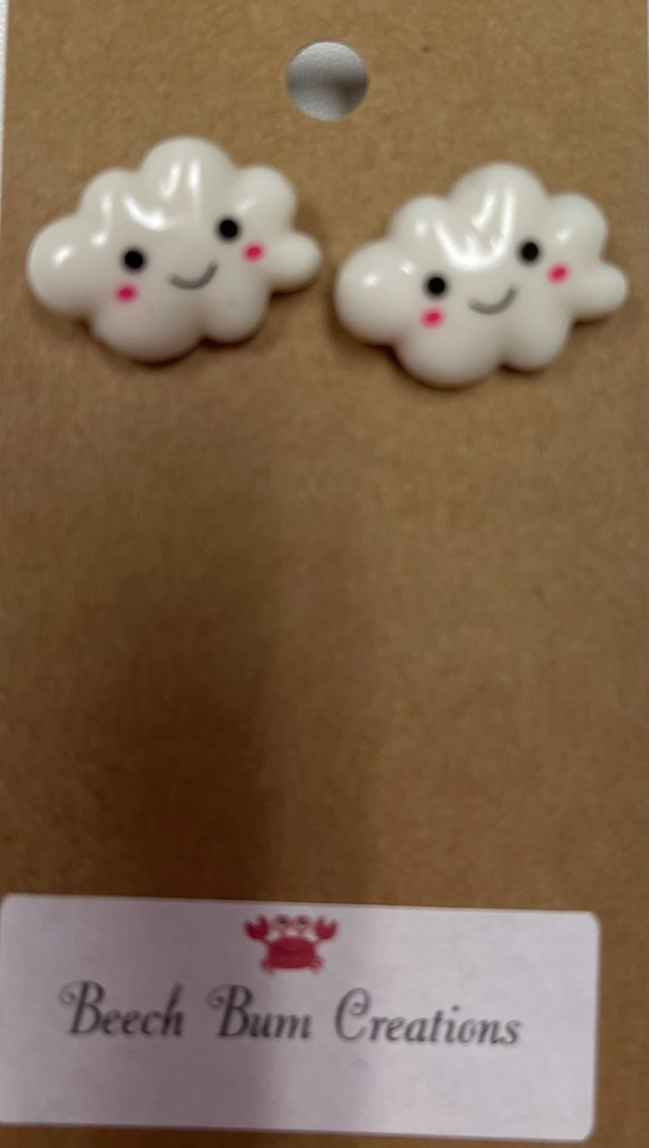 Puffy Cloud Studs