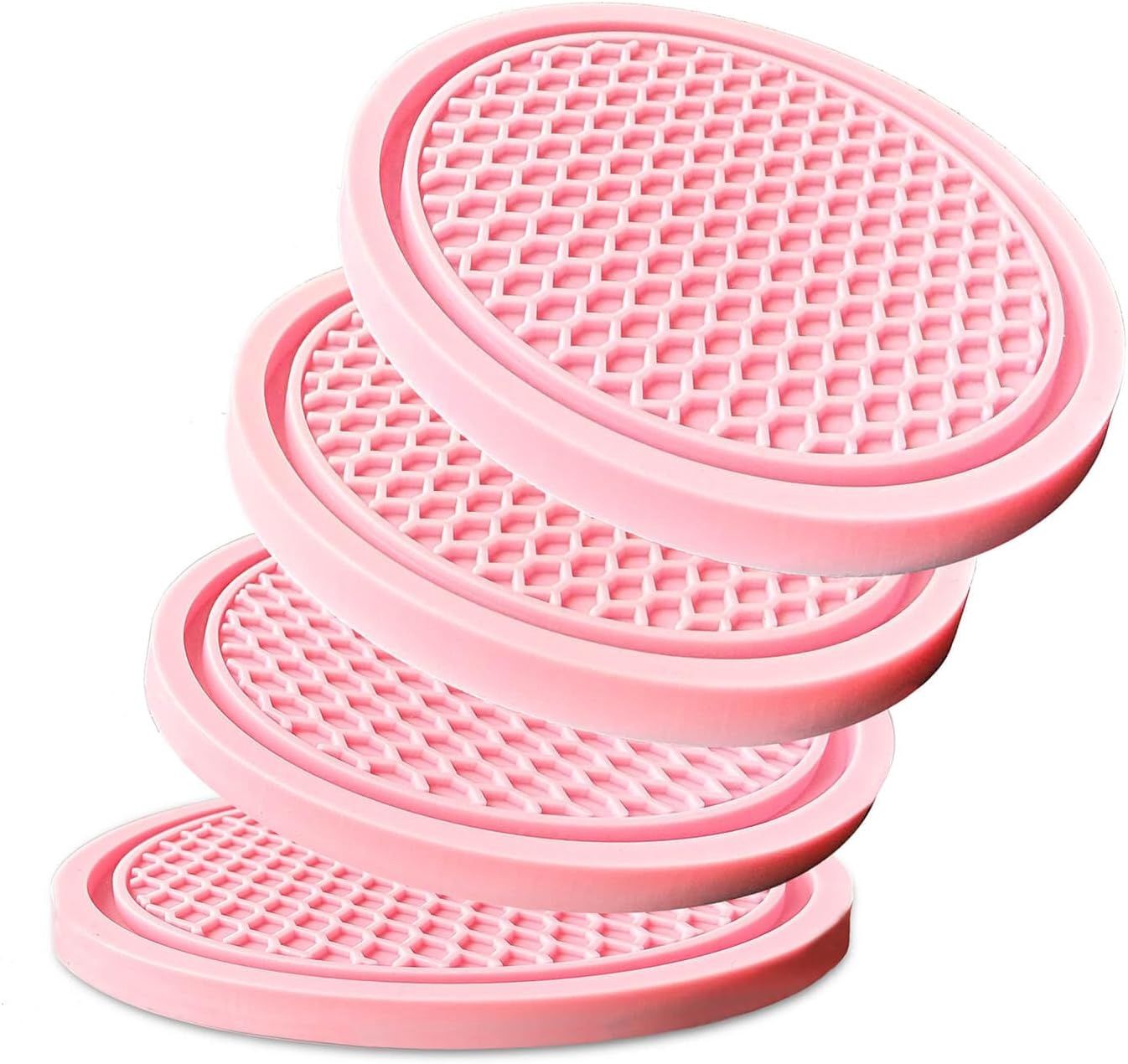 Car Cup Holder Coaster 4pc Set-Pink