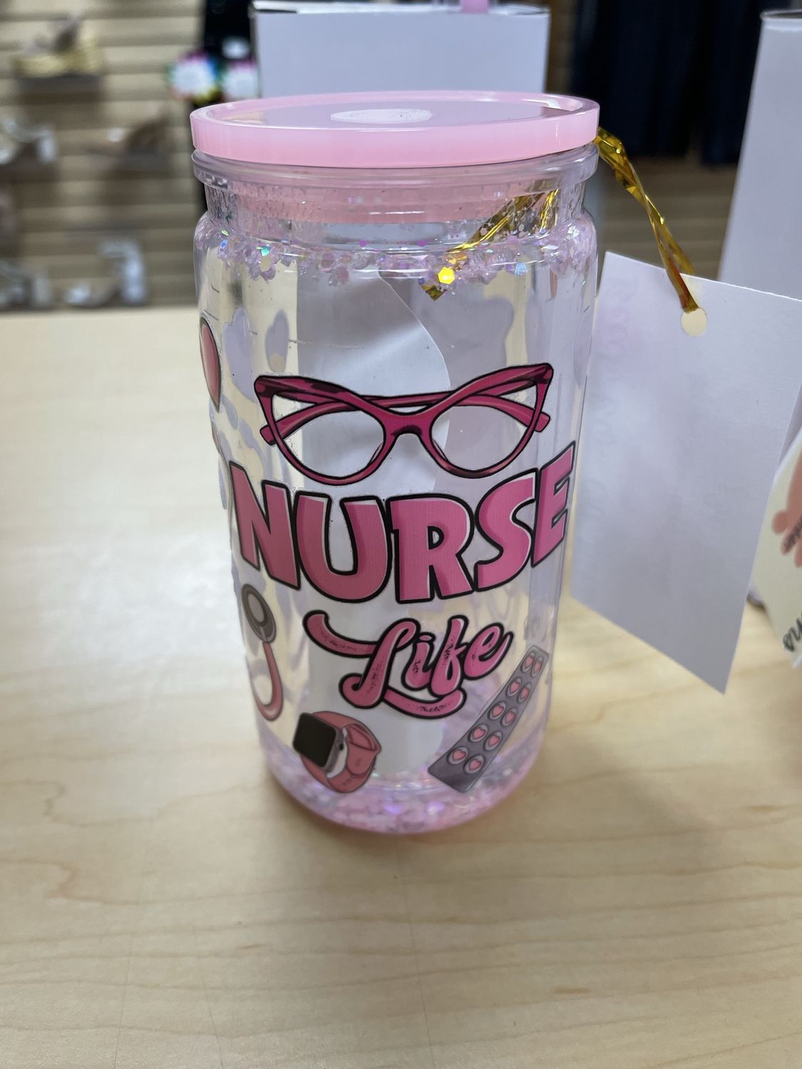 Nurse Life Glass Snow Globe Tumbler
