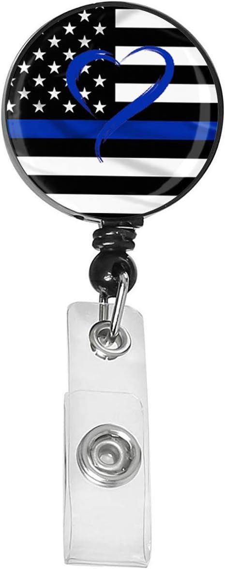 Blue Line American Flag Badge Reel