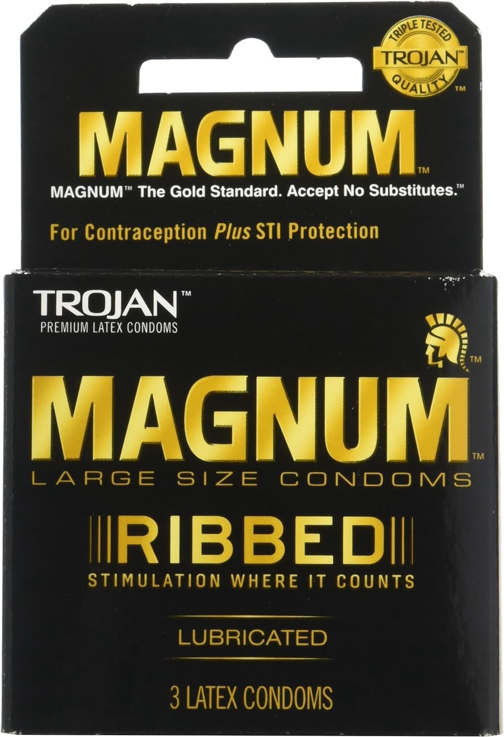 Magnum Ribbed Large Size 3pk