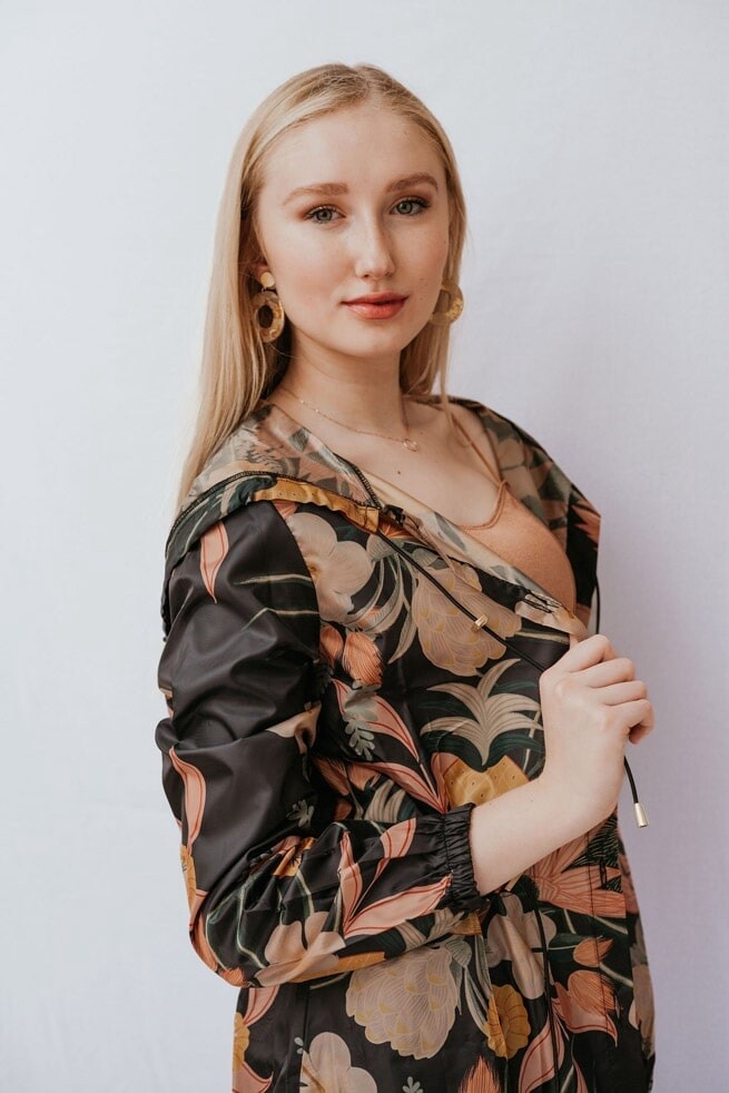 Exclusive Lightweight Raincoat Floral Print (Black)