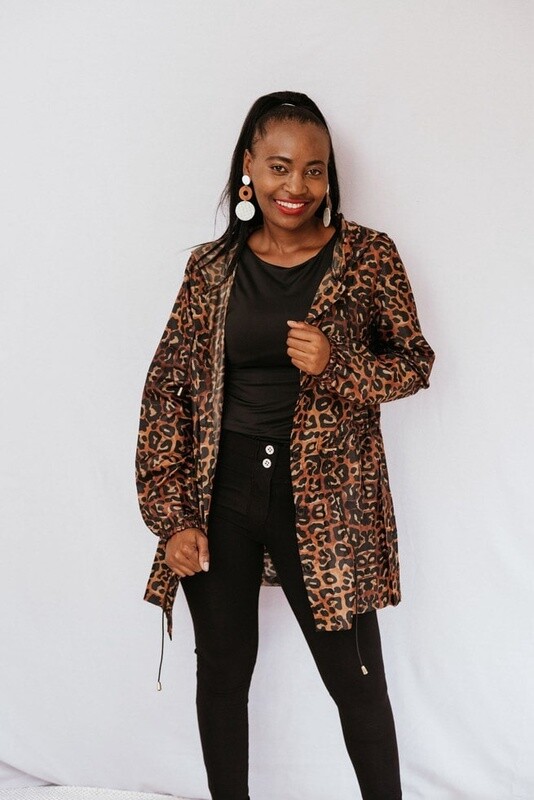 Exclusive Lightweight Raincoat Leopard Print (Caramel)