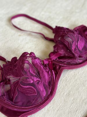 Lingerie Lace Bra (Plum Pink)