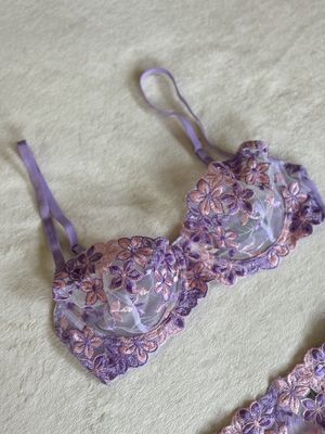 Lingerie Lace Bra (Pastel Lilac Purple)