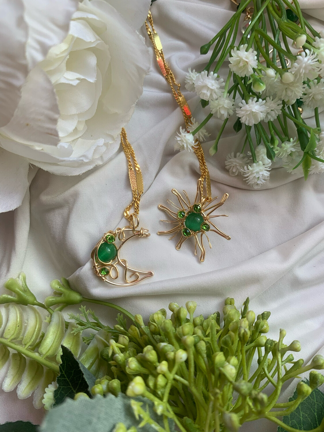 Green Cats Eye Sun &amp; Moon